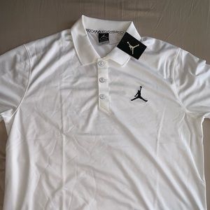 Mens Jordan Dri-fit White Polo Training Shirt